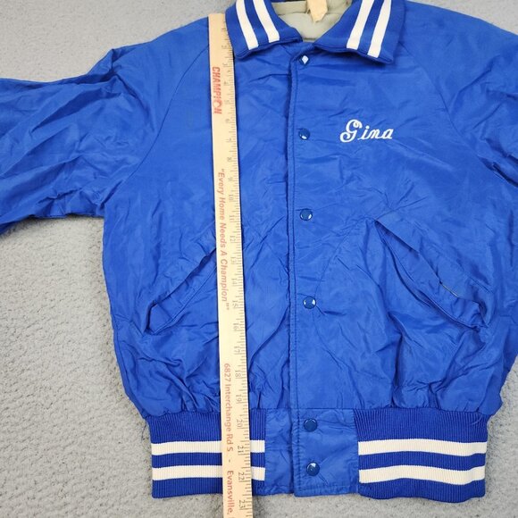 Vtg Eastern Illinois University Satin Bomber Jacket Small Embroidered Lined USA - Picture 4 of 13